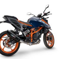 Exhaust compatible with Ktm Duke 200 2024-2025, GP-Revo Black Titanium, Homologated legal slip-on exhaust including removable db killer and link pipe 