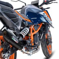Exhaust compatible with Ktm Duke 200 2024-2025, GP-Revo Black Titanium, Homologated legal slip-on exhaust including removable db killer and link pipe 