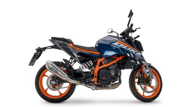 Exhaust compatible with Ktm Duke 125 2024-2025, GP-Revo Titanium, Homologated legal slip-on exhaust including removable db killer and link pipe 