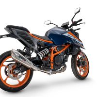 Exhaust compatible with Ktm Duke 125 2024-2025, GP-Revo Titanium, Homologated legal slip-on exhaust including removable db killer and link pipe 