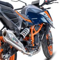 Exhaust compatible with Ktm Duke 125 2024-2025, GP-Revo Titanium, Homologated legal slip-on exhaust including removable db killer and link pipe 