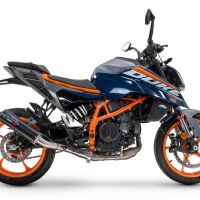 Exhaust compatible with Ktm Duke 390 2024-2025, M3 Black Titanium, Homologated legal slip-on exhaust including removable db killer and link pipe 