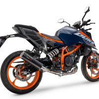 Exhaust compatible with Ktm Duke 390 2024-2025, M3 Black Titanium, Homologated legal slip-on exhaust including removable db killer and link pipe 