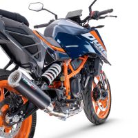 Exhaust compatible with Ktm Duke 390 2024-2025, M3 Black Titanium, Homologated legal slip-on exhaust including removable db killer and link pipe 