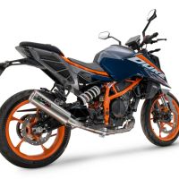 Exhaust compatible with Ktm Duke 250 2024-2025, M3 Inox , Homologated legal slip-on exhaust including removable db killer and link pipe 