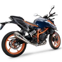Exhaust compatible with Ktm Duke 390 2024-2025, Powercone Evo, Homologated legal slip-on exhaust including removable db killer and link pipe 