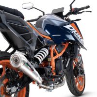 Exhaust compatible with Ktm Duke 390 2024-2025, Powercone Evo, Homologated legal slip-on exhaust including removable db killer and link pipe 