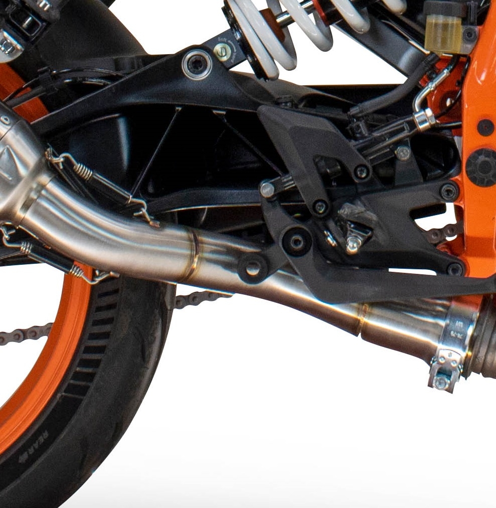 GPR exhaust compatible with  Ktm Duke 250 2024-2025, Deeptone Inox, Homologated legal slip-on exhaust including removable db killer and link pipe 