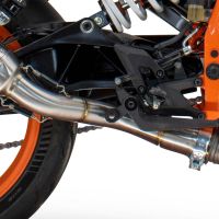 GPR exhaust compatible with  Ktm Duke 250 2024-2025, Deeptone Inox, Homologated legal slip-on exhaust including removable db killer and link pipe 