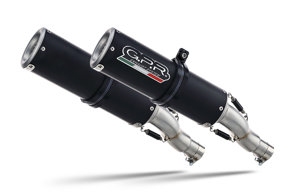 Exhaust compatible with Suzuki Gsx-R 1000 K9 2009-2011, M3 Black Titanium, Dual Homologated legal slip-on exhaust including removable db killers and link pipes 