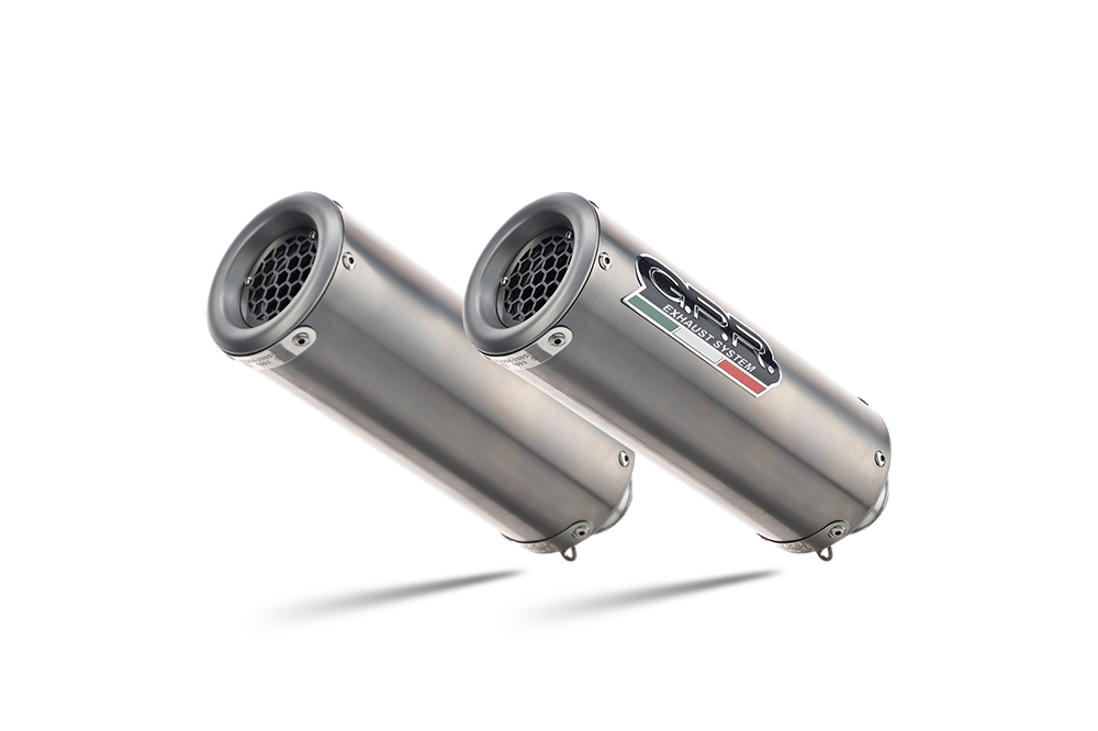 Exhaust compatible with Ducati 749 2003-2007, M3 Titanium Natural, Dual Homologated legal slip-on exhaust including removable db killers and link pipes 
