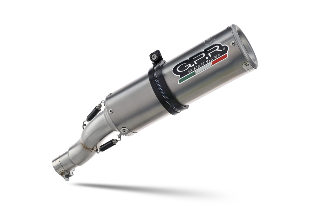 Exhaust compatible with Bmw R Nine-T 1200 -Pure -Racer -Urban G-S 2017-2023, M3 Titanium Natural, Homologated legal slip-on exhaust including removable db killer and link pipe 