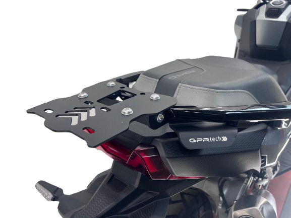 Roof rack GPR TECH compatible with  Sym ADX TG 400 2024/2026 e5 Plus GPR TECH Specific rear rack Top Case ALPITECH 26 > 35 LT Rear rack,stainless steel made with 4 anchor points