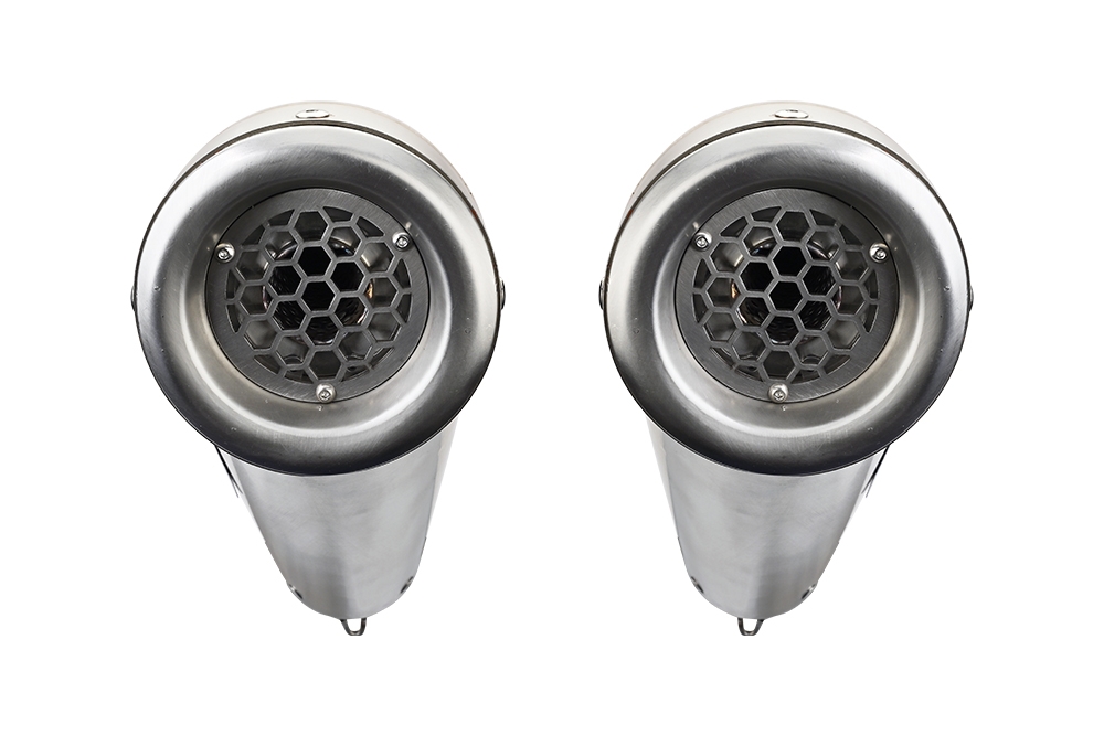 Exhaust compatible with Kawasaki Zzr 1400 2017-2022, Powercone Evo, Dual Homologated legal slip-on exhaust including removable db killers and link pipes 