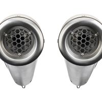 Exhaust compatible with Kawasaki Zzr 1400 2017-2022, Powercone Evo, Dual Homologated legal slip-on exhaust including removable db killers and link pipes 