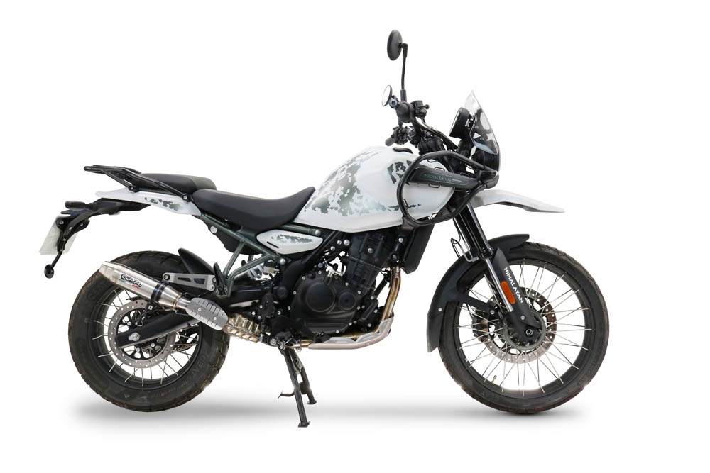 GPR exhaust compatible with  Royal Enfield Himalayan 450  2024-2025, Deeptone Inox, Homologated legal slip-on exhaust including removable db killer and link pipe 
