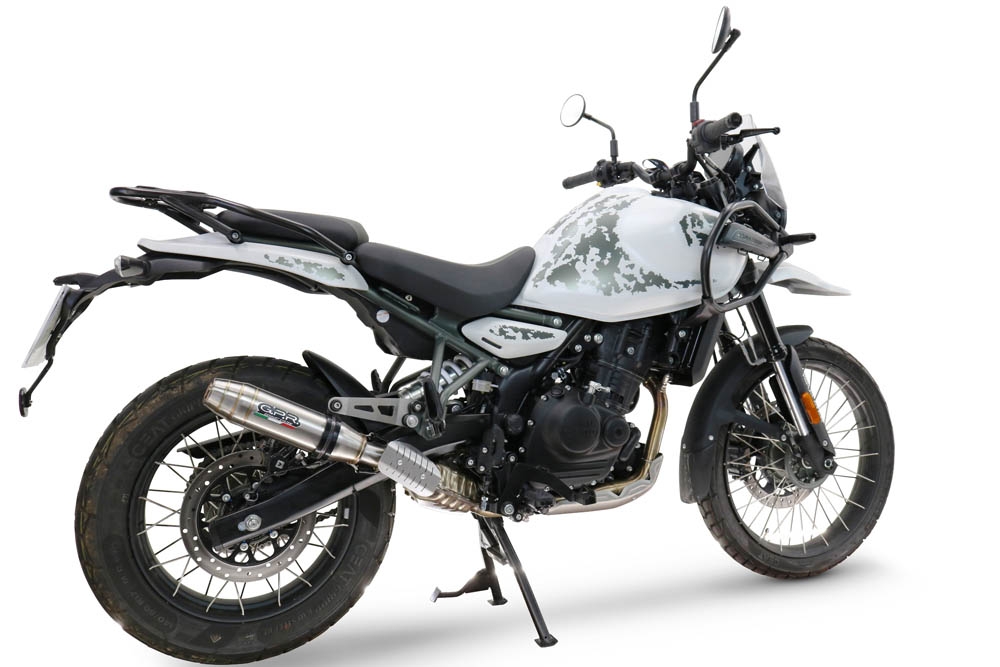 GPR exhaust compatible with  Royal Enfield Himalayan 450  2024-2025, Deeptone Inox, Homologated legal slip-on exhaust including removable db killer and link pipe 