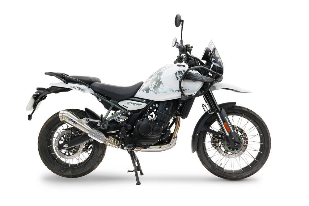 Exhaust compatible with Royal Enfield Himalayan 450 2024-2025, Powercone Evo, Homologated legal slip-on exhaust including removable db killer and link pipe 