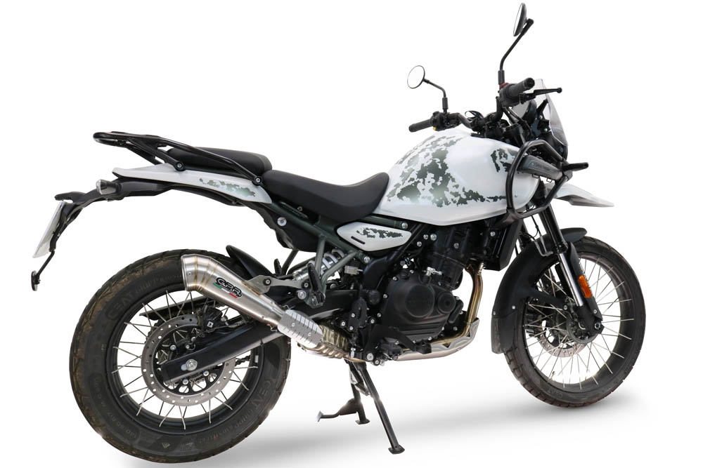 Exhaust compatible with Royal Enfield Himalayan 450 2024-2025, Powercone Evo, Homologated legal slip-on exhaust including removable db killer and link pipe 