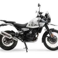 Exhaust compatible with Royal Enfield Himalayan 450 2024-2025, Satinox, Homologated legal slip-on exhaust including removable db killer and link pipe 