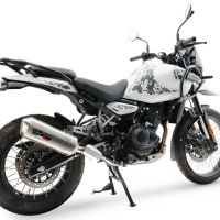 Exhaust compatible with Royal Enfield Himalayan 450 2024-2025, Satinox, Homologated legal slip-on exhaust including removable db killer and link pipe 