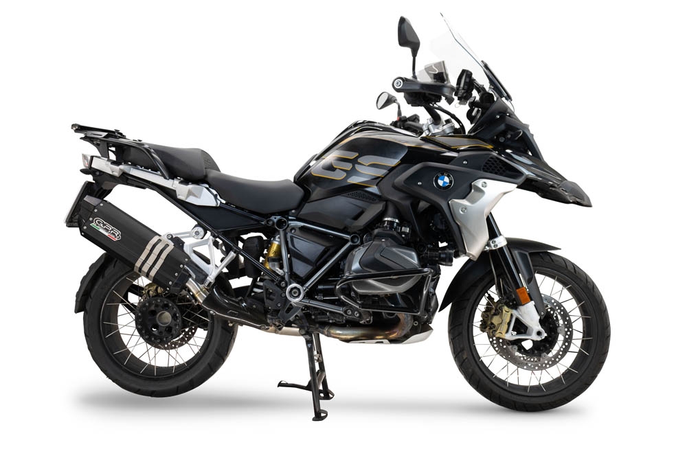 Exhaust compatible with Bmw R 1250 Gs -Adventure 2021-2024, Hyper Sonic Black Titanium, Homologated legal slip-on exhaust including removable db killer and link pipe 