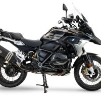 Exhaust compatible with Bmw R 1250 Gs -Adventure 2021-2024, Hyper Sonic Black Titanium, Homologated legal slip-on exhaust including removable db killer and link pipe 
