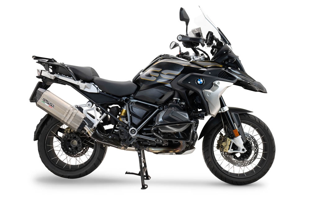 Exhaust compatible with Bmw R 1250 Gs -Adventure 2019-2020, Hyper Sonic Titanium, Homologated legal slip-on exhaust including removable db killer and link pipe 