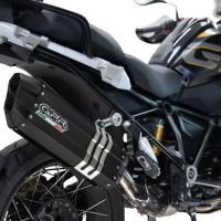 Exhaust compatible with Bmw R 1250 Gs -Adventure 2021-2024, Hyper Sonic Black Titanium, Homologated legal slip-on exhaust including removable db killer and link pipe 