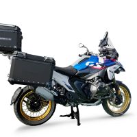 GPR TECH compatible with  BMW R 1300 GS 2023/2025 GPR TECH Triptych kit made in black color, with Top case 35 Lt + Side Cases 38 Lt + 38 Lt + general rack holder Top case capacity 35 Lt + side cases capacity 38 LT. + 38 LT.