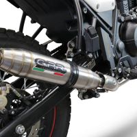 Exhaust compatible with Royal Enfield Scram 411 2022-2024, Deeptone Inox, Slip-on exhaust legal for UK and non-EU markets including link pipe and removable db killer 