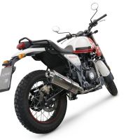 Exhaust compatible with Royal Enfield Scram 411 2022-2024, Trioval, Slip-on exhaust legal for UK and non-EU markets including link pipe and removable db killer 