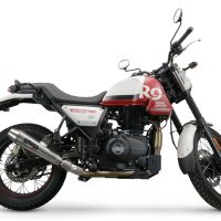 Exhaust compatible with Royal Enfield Scram 411 2022-2024, Vintacone, Slip-on exhaust legal for UK and non-EU markets including link pipe and removable db killer 