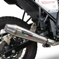 Exhaust compatible with Royal Enfield Scram 411 2022-2024, Vintacone, Slip-on exhaust legal for UK and non-EU markets including link pipe and removable db killer 