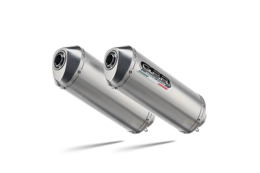 GPR exhaust compatible with  Yamaha Bt Bulldog 1100 2002-2007, Satinox , Dual Homologated legal slip-on exhaust including removable db killers, link pipes and catalysts 