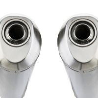 Exhaust compatible with Ducati Monster 750 1996-2003, Satinox, Dual Homologated legal slip-on exhaust including removable db killers and link pipes 