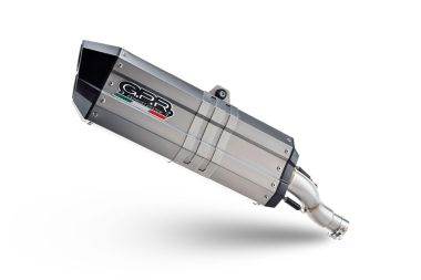 Exhaust compatible with Bmw R 1250 Gs -Adventure 2021-2024, Hyper Sonic Titanium, Homologated legal slip-on exhaust including removable db killer and link pipe 