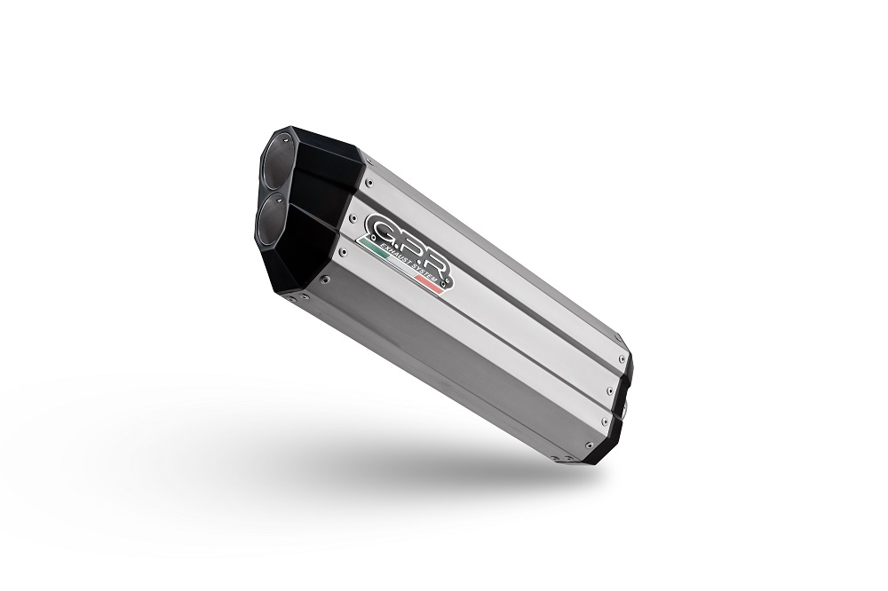 Exhaust compatible with Bmw F 800 Gt 2017-2019, Hyper Sonic Titanium, Homologated legal slip-on exhaust including removable db killer and link pipe 