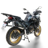 GPR TECH compatible with  Voge 625DSX 2024/2026 e5 GPR TECH Pair of side cases aluminum made with contoured right side, black color with specific pannier holder Capacity 38 LT. + 32 LT.