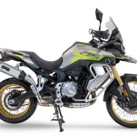 Exhaust compatible with Voge 900DSX 2024-2025, Furore-X Titanio, Homologated legal slip-on exhaust including removable db killer and link pipe 