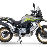 Exhaust compatible with Voge 900DSX 2024-2025, Furore-X Titanio Nero, Homologated legal slip-on exhaust including removable db killer and link pipe 