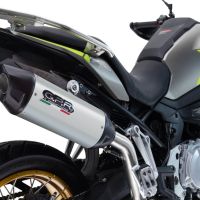 Exhaust compatible with Voge 900DSX 2024-2025, Furore-X Titanio, Homologated legal slip-on exhaust including removable db killer and link pipe 