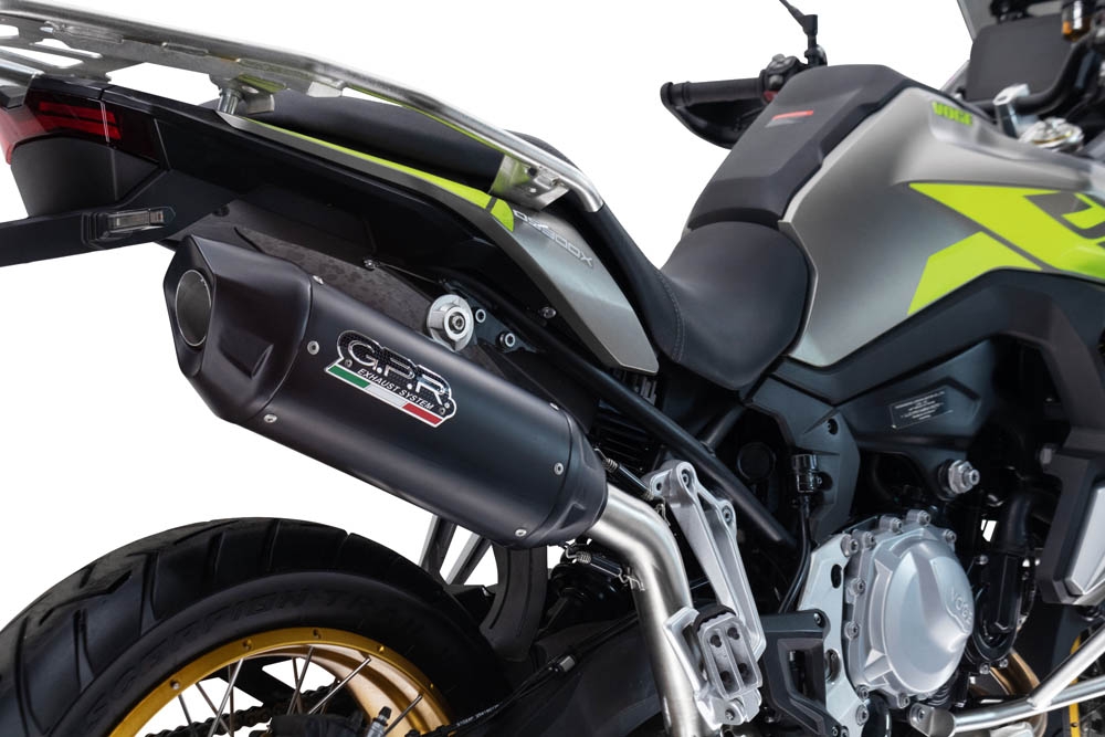 Exhaust compatible with Voge 900DSX 2024-2025, Furore-X Titanio Nero, Homologated legal slip-on exhaust including removable db killer and link pipe 