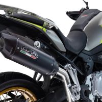 Exhaust compatible with Voge 900DSX 2024-2025, Furore-X Titanio Nero, Homologated legal slip-on exhaust including removable db killer and link pipe 