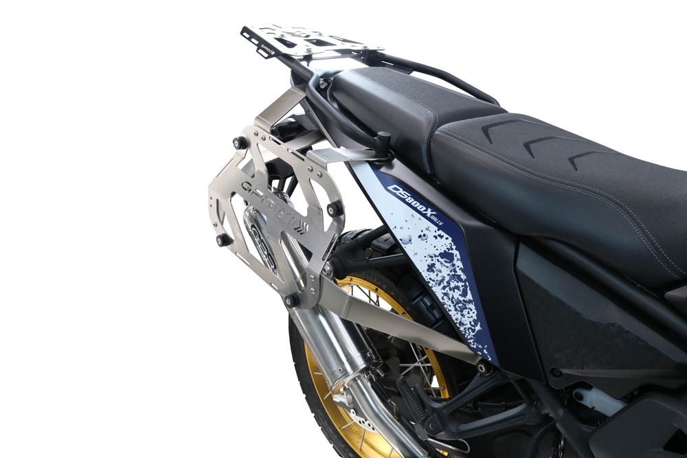 GPR TECH compatible with  Voge DS 800 Rally 2025/2026 GPR TECH Pair of side cases aluminum made with contoured right side, black color with specific pannier holder TECH-EVO serie  Capacity 38 LT. + 32 LT.