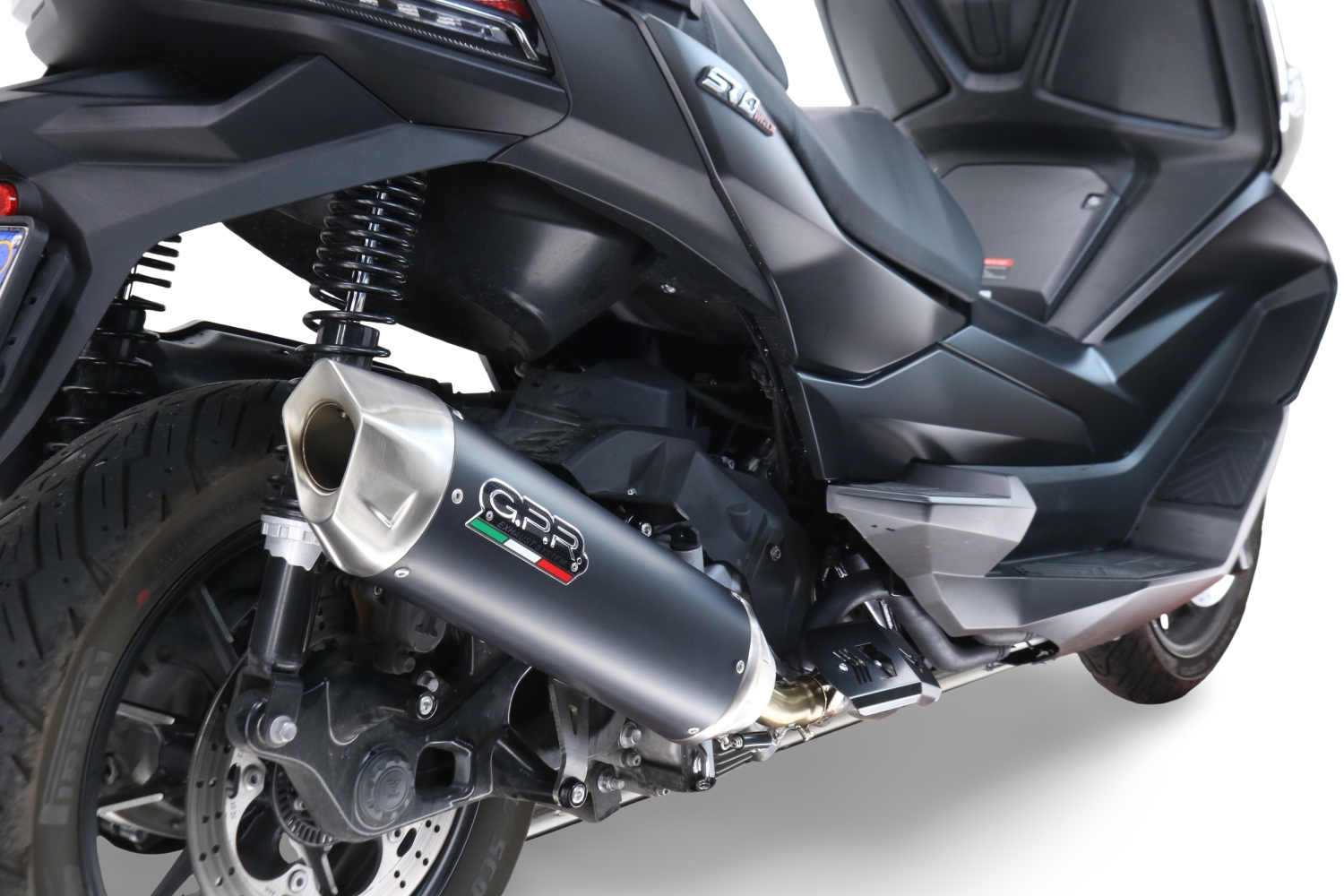 GPR exhaust compatible with  Bmw C 400 X -GT 2021-2024, Furore-X Scooter, Slip-on exhaust legal for UK and non-EU markets including link pipe and removable db killer 