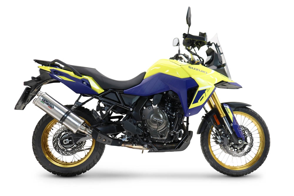Exhaust compatible with Suzuki V-STROM DL 800 DE - SE 2023-2025, Dual Inox, Homologated legal slip-on exhaust including removable db killer and link pipe 