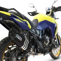 Exhaust compatible with Suzuki V-STROM DL 800 DE - SE 2023-2025, Hyper Sonic Black Titanium, Homologated legal slip-on exhaust including removable db killer and link pipe 