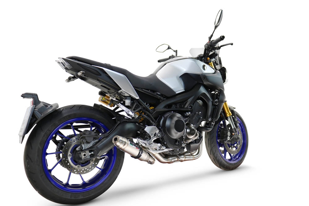 GPR exhaust compatible with  Yamaha Mt-09 2014-2016, Deeptone Inox, Racing full system exhaust, including removable db killer 