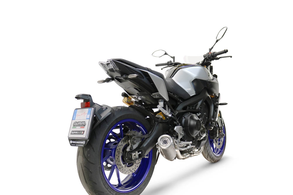 GPR exhaust compatible with  Yamaha Mt-09 2014-2020, M3 Inox , Racing full system exhaust, including removable db killer 